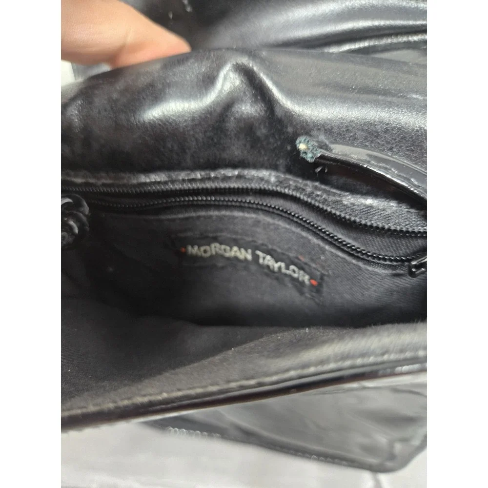 Vintage Morgan‎ Taylor White Black Snakeskin Leather Bag Embellishment